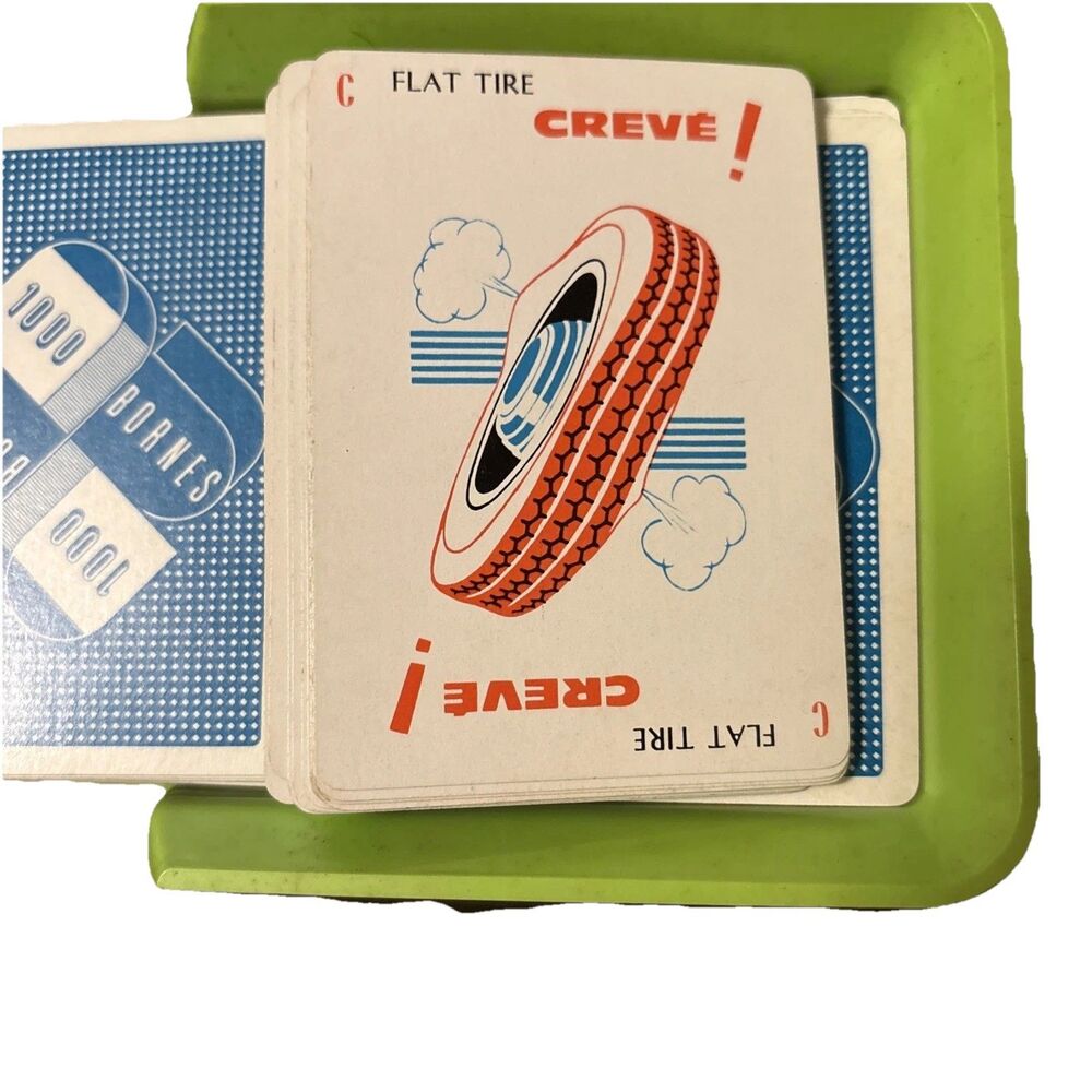 Vintage Mille Bornes 1971 Parker Brothers French Card Game 2 Cards Missing - Picture 4 of 8